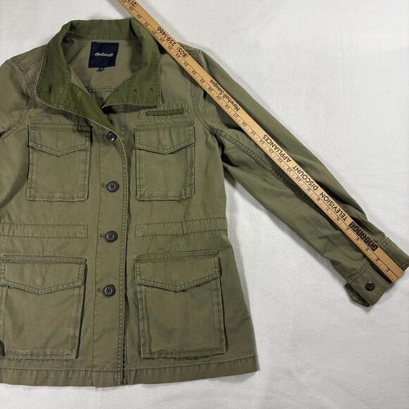 Utility Military Jacket Olive Green Cotton Madewell Womens M Fits - Picture 4 of 8